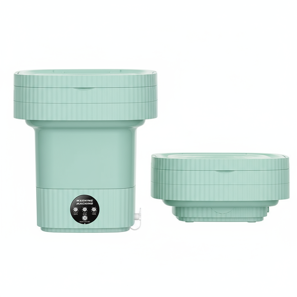 Green Portable Washing Machine with Folded Version